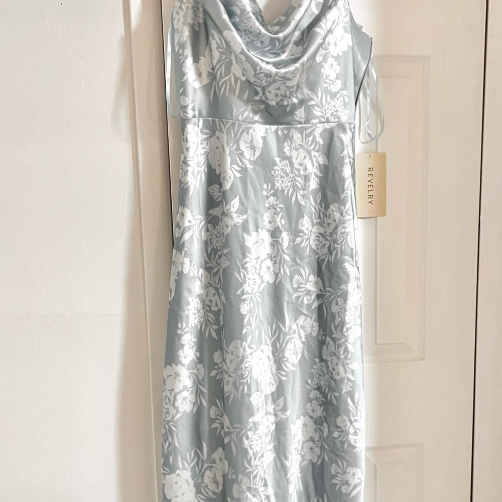 BHLDN Revelry Dress Blue Floral size 10